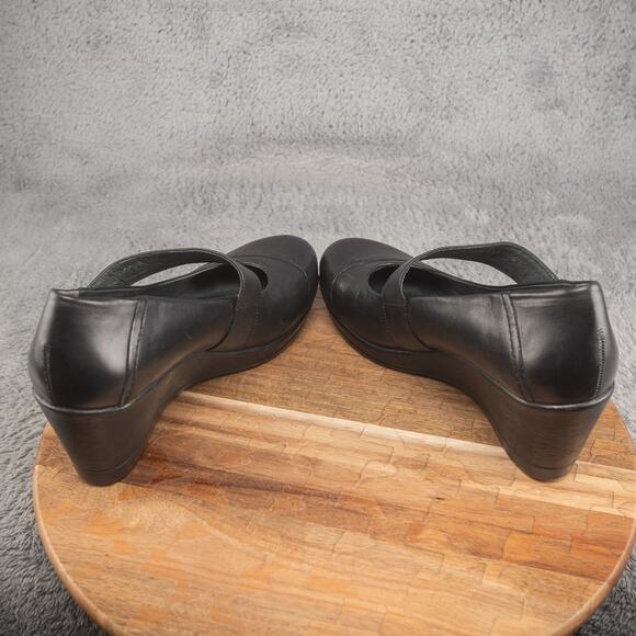 DANSKO RANDA Black Leather Womens Stacked Heel Sandals Ankle Strap SZ 42/11.5-12 - Picture 6 of 9